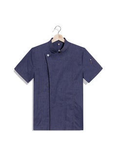 NIBEMINENT High-End Solid Color Chef Overalls Short Sleeve Summer High-End Hotel Restaurant Dining Kitchen Western Restaurant Work Clothes  - Image 1