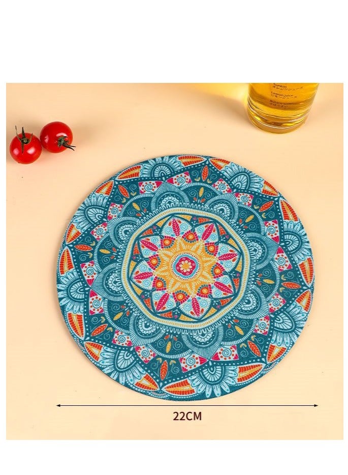 22cm Round Silicone Trivet for Hot Dishes, Hot Pots and Pans, Heat-Resistant Hot Pads, Arabesque Pot Holders for Kitchen, Hot Plate Mats for Kitchen Countertops, Table  - Image 1