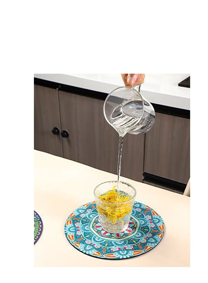 22cm Round Silicone Trivet for Hot Dishes, Hot Pots and Pans, Heat-Resistant Hot Pads, Arabesque Pot Holders for Kitchen, Hot Plate Mats for Kitchen Countertops, Table  - Image 2