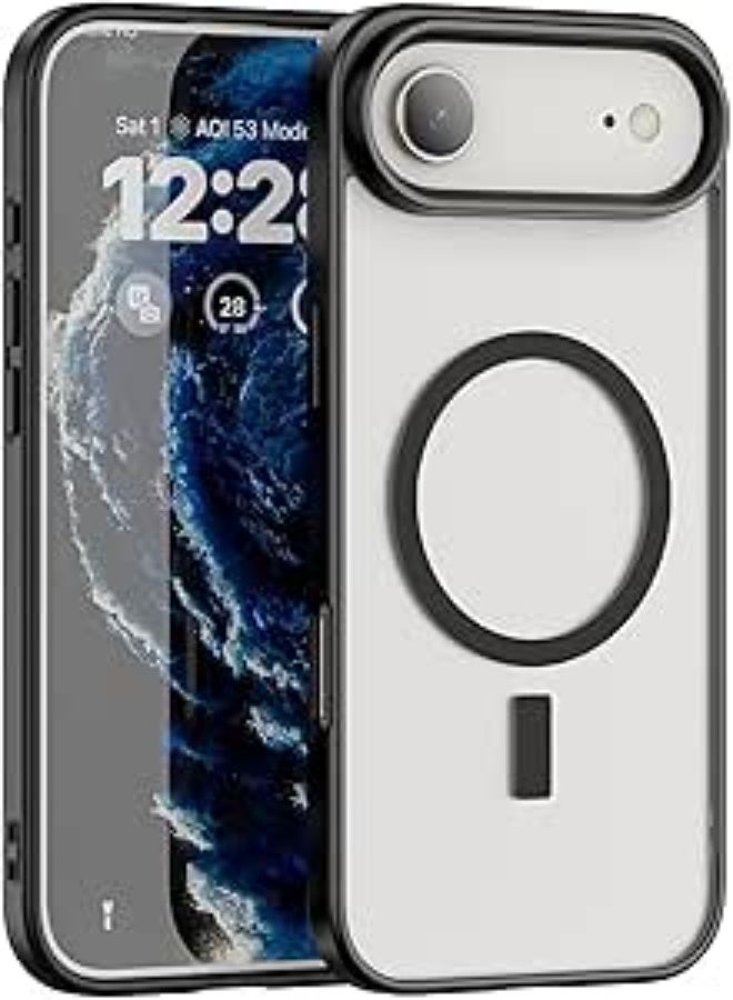 Case Compatible with iPhone 17 Air Case, Compatible with MagSafe, Military Shockproof Protection, Magnetic Case, Crystal Clear, Black