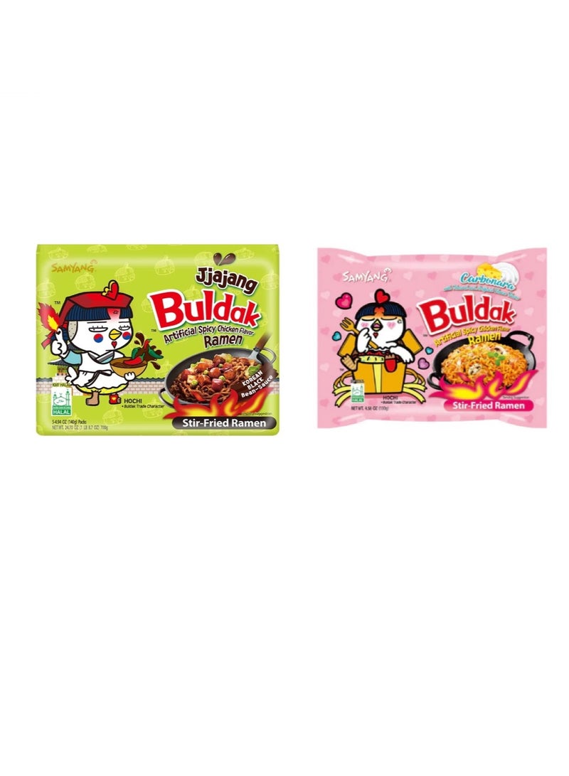 Samyang Samyang Buldak Hot Chicken Ramen Noodles Carbonara , Jiajang  2*140 gm  - Image 1
