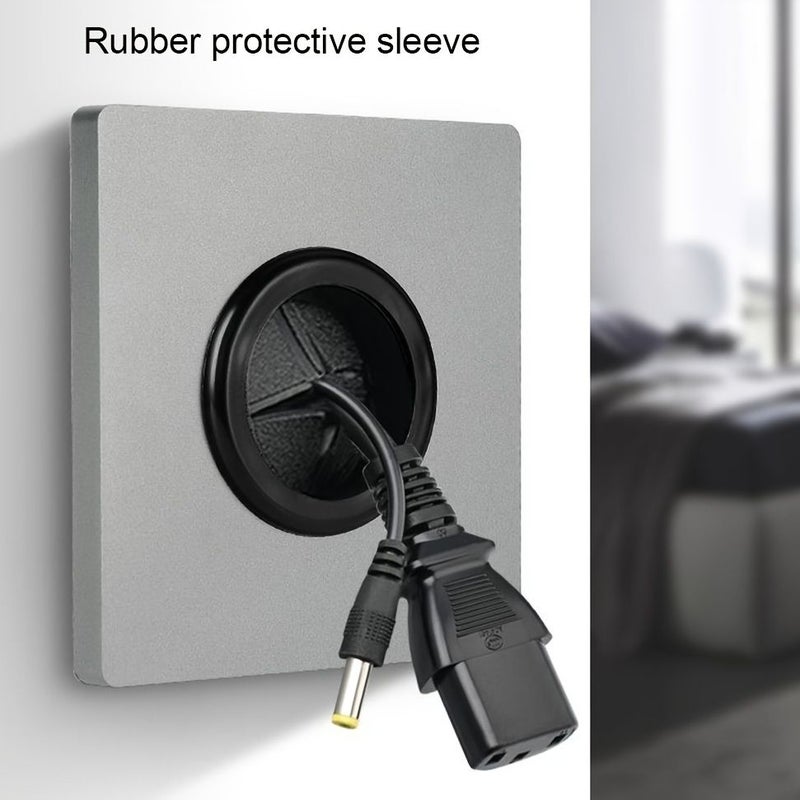 1pc 86 Type Wall Blank Panel White With Outlet Hole Decorative Cover Cable Socket With Pad Cable Organizer Storage 33mm - Image 4