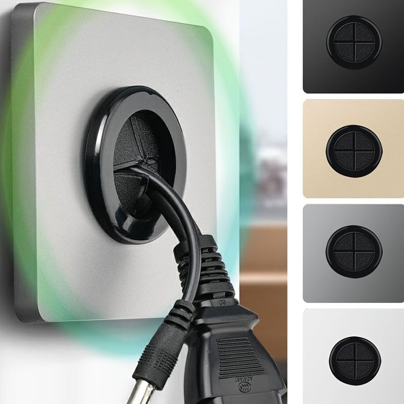 1pc 86 Type Wall Blank Panel White With Outlet Hole Decorative Cover Cable Socket With Pad Cable Organizer Storage 33mm - Image 3