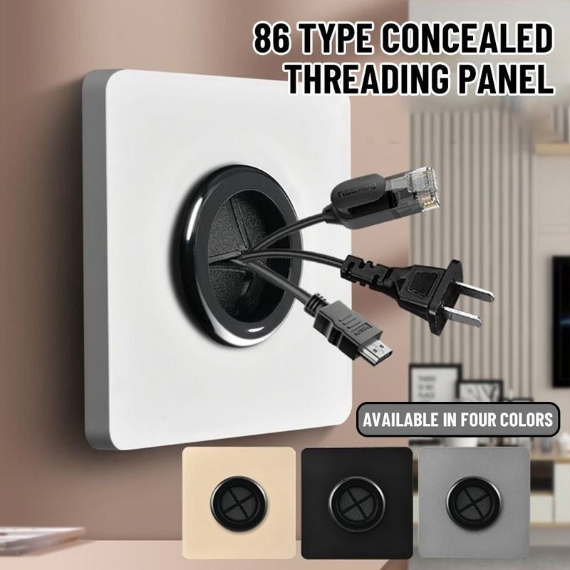 1pc 86 Type Wall Blank Panel White With Outlet Hole Decorative Cover Cable Socket With Pad Cable Organizer Storage 33mm - Image 1