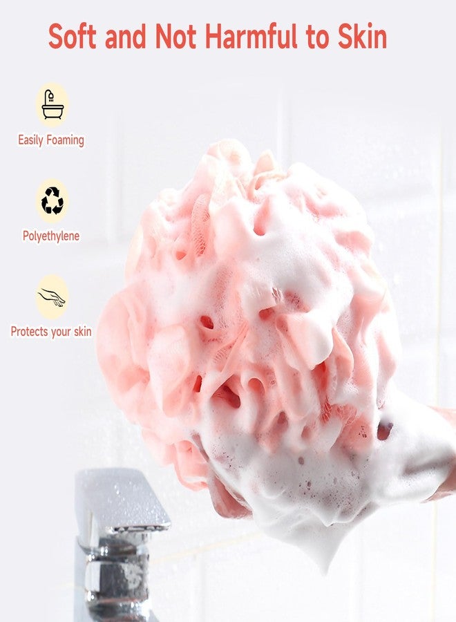 MISSJOJIAY Luffa Loofah Sponge Shower Loofahs 50g Shower Bath Sponges Exfoliating Mesh Pouf Mesh Balls 4 Colors for Body Wash Back Scrubber Bathroom Men Women Soft Scrubber Cleaning Bathing Accessories Tool - Image 2