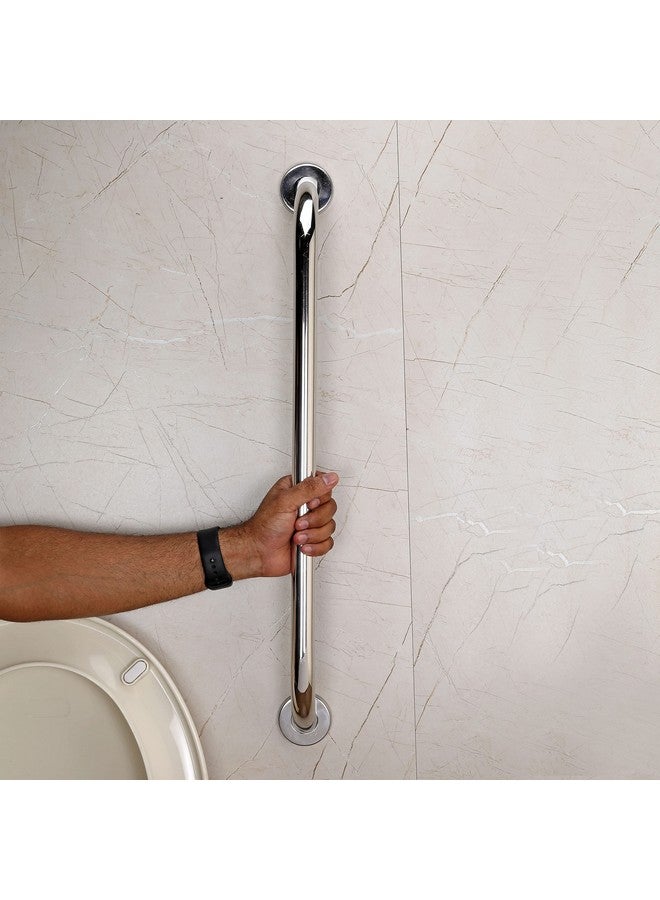 فورتون قضيب إمساك مثبت على الحائط من الفولاذ المقاوم للصدأ مقاس 24 بوصة من FORTUNE، قضيب مناشف، قضبان حوض استحمام، قضبان مقابض توازن لدعم اليد الآمنة، إكسسوارات الحمام للمنزل والفندق - لمسة نهائية من الكروم (24 بوصة، عبوة من قطعة واحدة) - Image 3