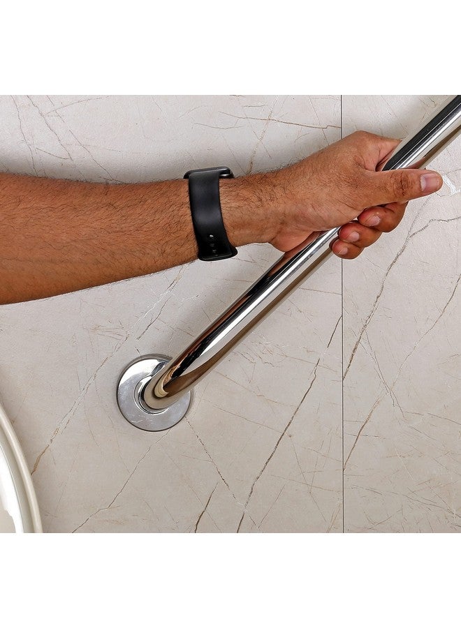 فورتون قضيب إمساك مثبت على الحائط من الفولاذ المقاوم للصدأ مقاس 24 بوصة من FORTUNE، قضيب مناشف، قضبان حوض استحمام، قضبان مقابض توازن لدعم اليد الآمنة، إكسسوارات الحمام للمنزل والفندق - لمسة نهائية من الكروم (24 بوصة، عبوة من قطعة واحدة) - Image 5