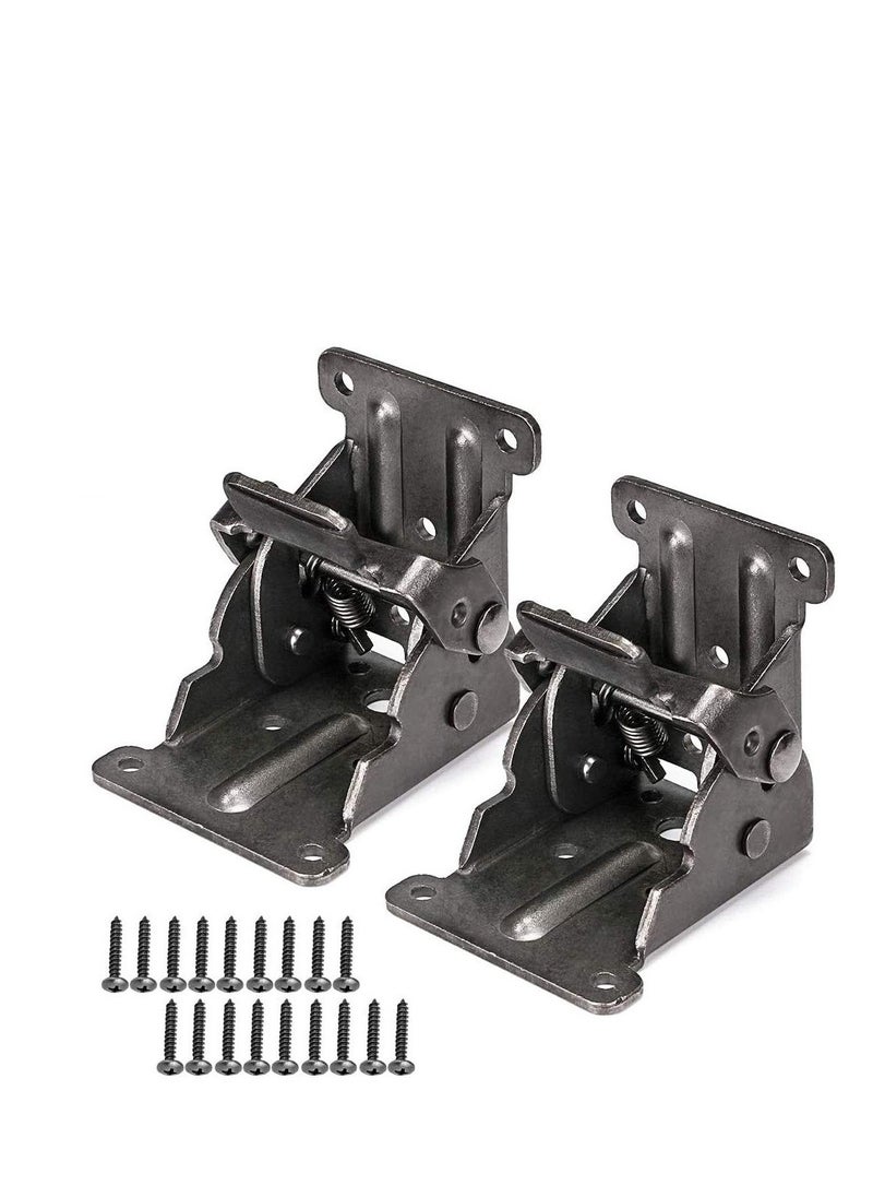 Excefore - Folding Brackets, 2PCS 18 Screws Self Lock Foldable Leg Hinges, for Folding Legs Folding Workbench Folding Desktop Expansion in The Kitchen - Image 1