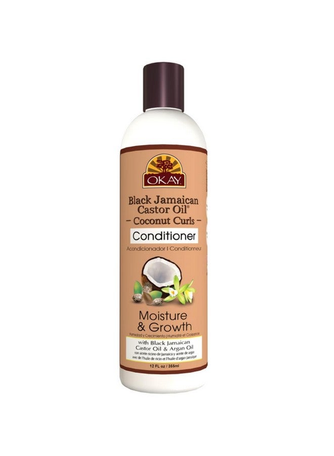 OKAY ; Black Jamaican Castor Oil Coconut Curls Conditioner ; For All Hair Types & Textures ; Condition Strengthen & Regrow Hair ; With Argan Oil ; Free Of Paraben Silicone Sulfate ; 12 Oz - Image 1