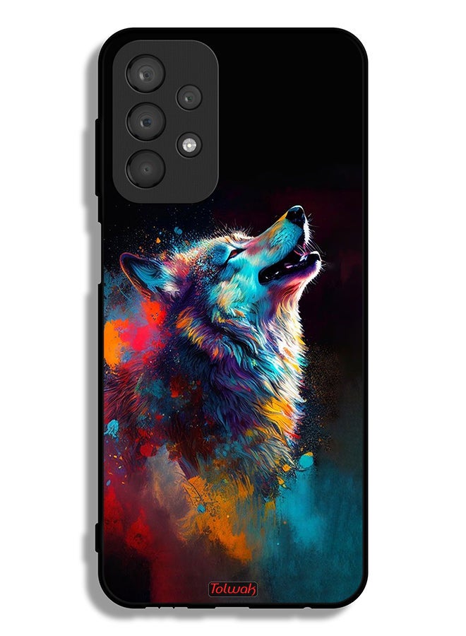 Tolwak Samsung Galaxy A23 4G Protective Case Cover Wolf Colorful Art - Image 1