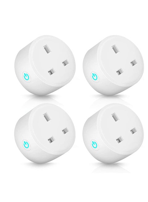 Smart Wifi Plug 4 Pack 16A Smart Outlet Plug Socket Compatible With Alexa And Google Home Mini Socket With Remote Control & Voice Control With Electricity Statistics Timer Function No Hub Required
