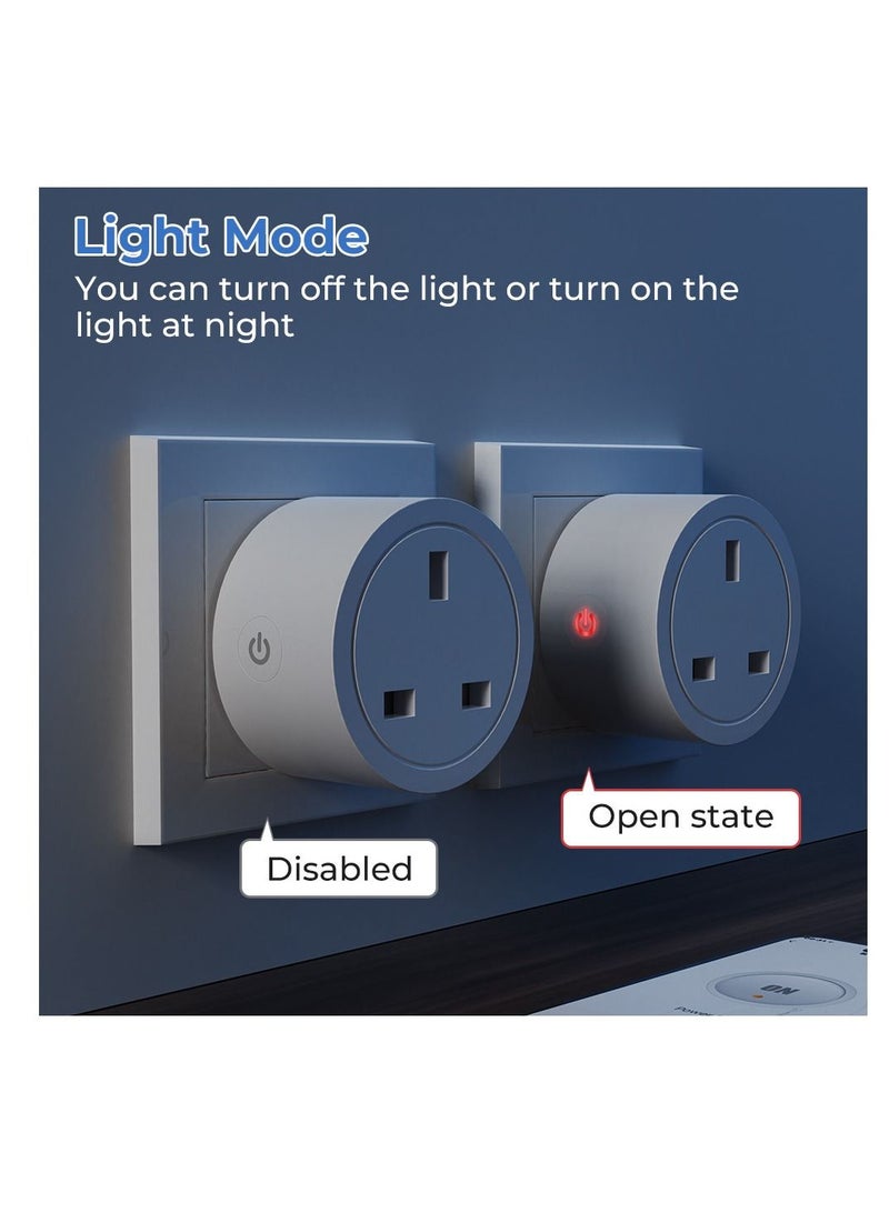 Smart Wifi Plug 4 Pack 16A Smart Outlet Plug Socket Compatible With Alexa And Google Home Mini Socket With Remote Control & Voice Control With Electricity Statistics Timer Function No Hub Required