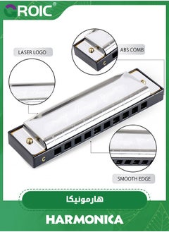 GROIC Harmonica, C Key Blues Harmonica for Beginners and Adults, 10 Holes Mouth Organ Blues Harp Diatonic Harmonica,Children Musical Instrument(Silver)  - Image 4