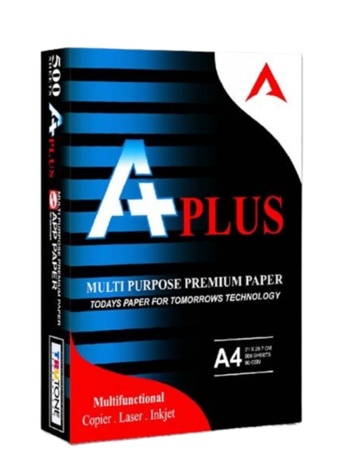 A Plus A4 Photocopy Paper Ream - 500 High Quality Papers - 80 GSM - Image 1