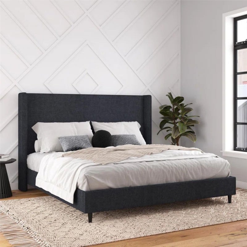 Comfynest Modern Wingback Upholstered Platform Bed - Image 2