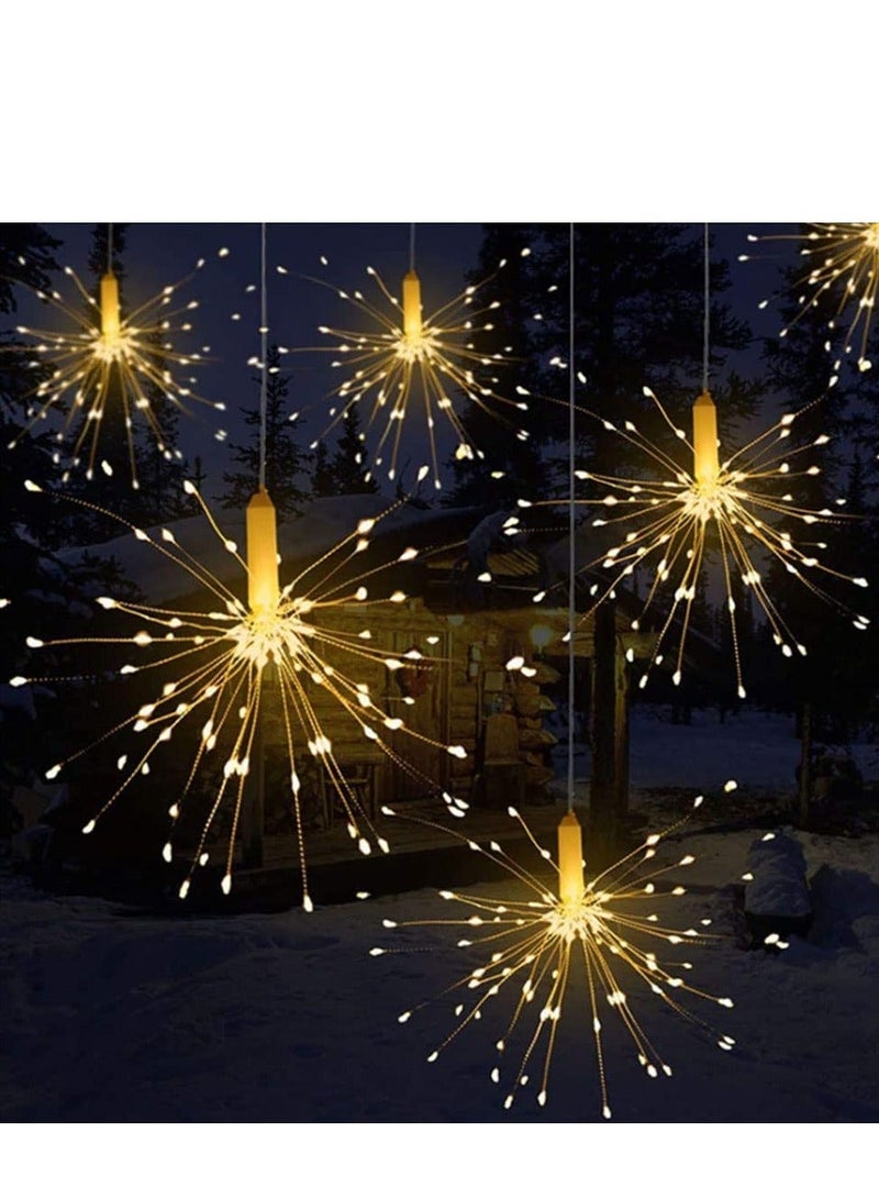 إسكدنيا Firework Lights 1 Pack LED Gazebo Lights Battery Operated, 8 Modes Garden Hanging Lights with Remote, Waterproof Starburst Lights with Remote Control, for Garden, Party, Outdoor, Indoor - Image 2