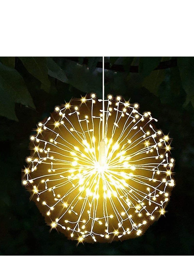 إسكدنيا Firework Lights 1 Pack LED Gazebo Lights Battery Operated, 8 Modes Garden Hanging Lights with Remote, Waterproof Starburst Lights with Remote Control, for Garden, Party, Outdoor, Indoor - Image 1