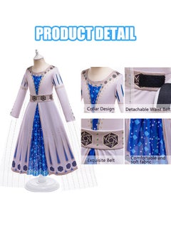 VUCATIN Wish Asha Cosplay Dress Up Costume Girls Princess Dress Cosplay Outfits with Accessories 2+ Year Old Girls (A)  - Image 2