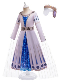 VUCATIN Wish Asha Cosplay Dress Up Costume Girls Princess Dress Cosplay Outfits with Accessories 2+ Year Old Girls (A)  - Image 3