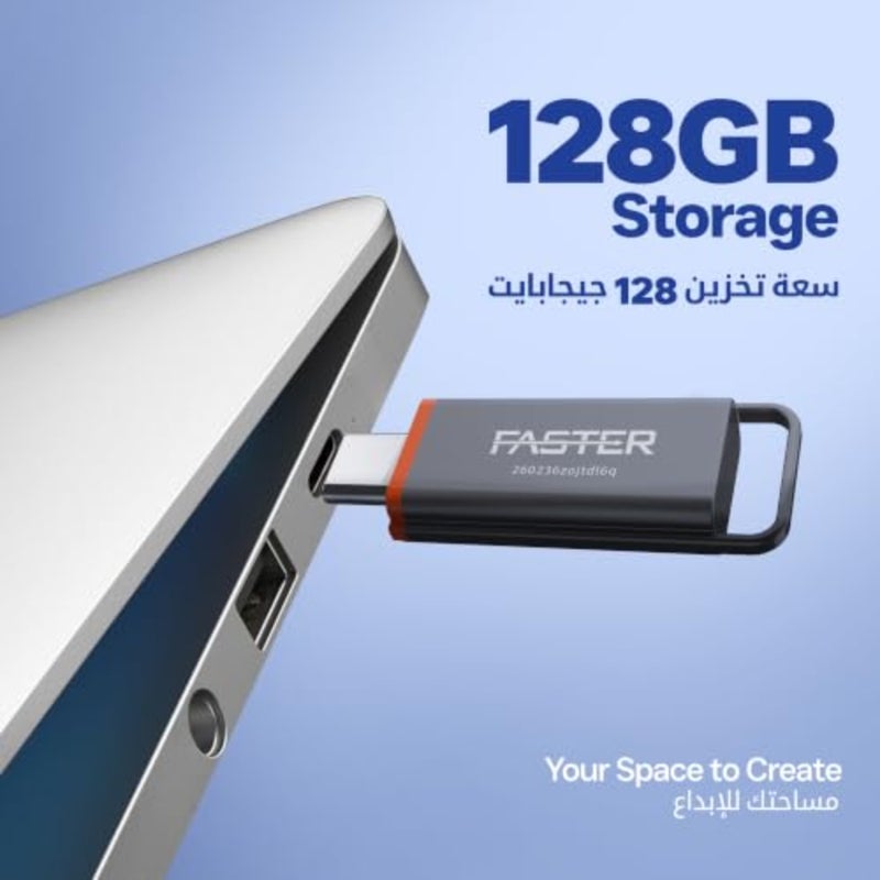 محرك أقراص فلاش USB من النوع C، شريحة ذاكرة USB 3.2 الجيل الأول، سرعة قراءة تصل إلى 120 ميجابايت/ثانية، محرك إبهام معدني من الألومنيوم مع غطاء، وحدة تخزين محمولة لأجهزة الكمبيوتر المحمولة والأجهزة اللوحية وأجهزة OTG - Image 3
