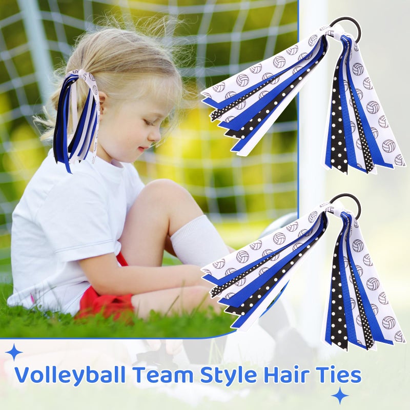 LiYiQ 24 Pcs Volleyball Hair Accessories for Girls, Holder Streamer Elastics, Volleyball Hair Ties, Volleyball Ribbon,Volleyball Scrunchies for Girls Ponytail Holder Scrunchies Gifts - Image 3
