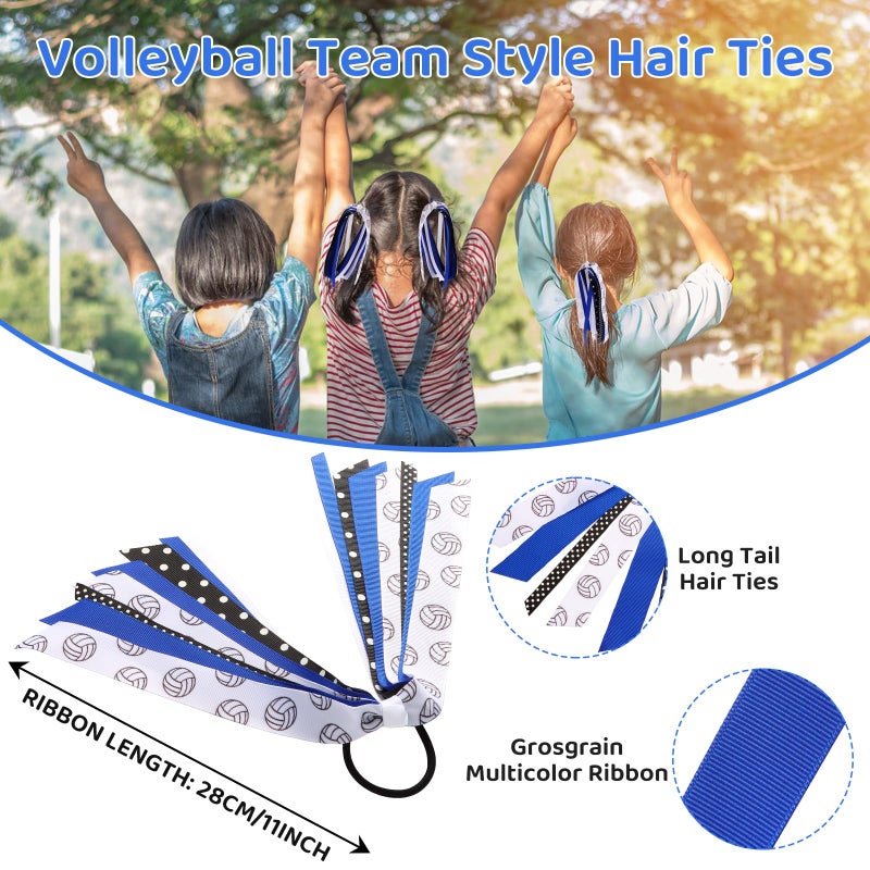 LiYiQ 24 Pcs Volleyball Hair Accessories for Girls, Holder Streamer Elastics, Volleyball Hair Ties, Volleyball Ribbon,Volleyball Scrunchies for Girls Ponytail Holder Scrunchies Gifts - Image 2
