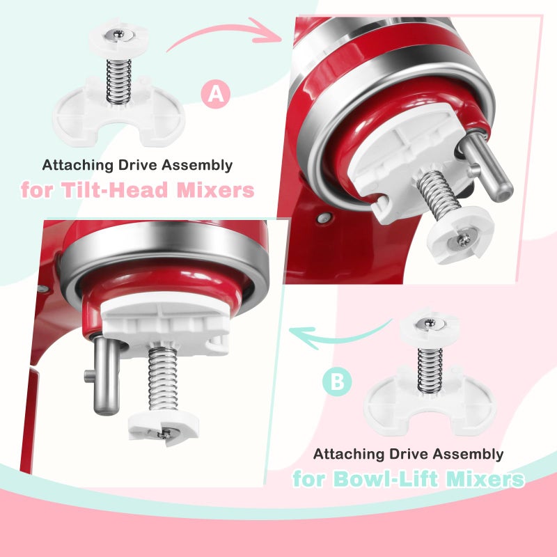 GLINK Ice Cream Maker Attachment for KitchenAid Stand Mixer, Compatible with Kitchenaid 4.5-5Qt Stand Mixer and 5-6Qt Bowl-Lif, 2-Quart Frozen Yogurt/Ice Cream/Sorbet Gelato Maker - Image 4
