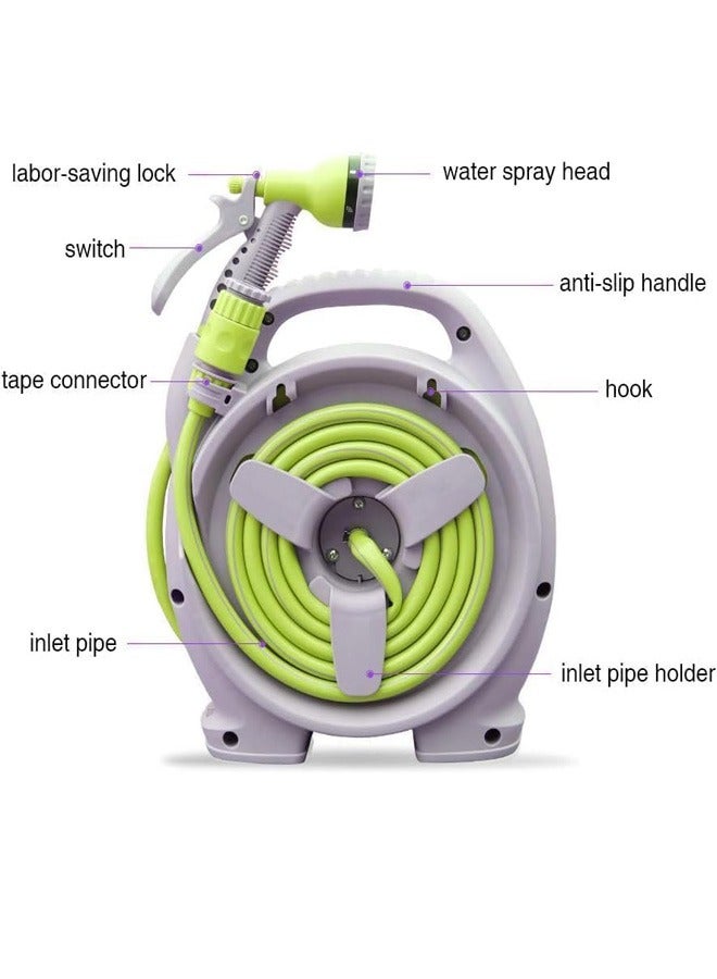 رات سو بكرة خرطوم حديقة قابلة للسحب، خرطوم محمول مريح مع فوهة رش 6 وظائف لري وتنظيف متعدد الاستخدامات وغير ذلك، 15.24 متر - Image 3