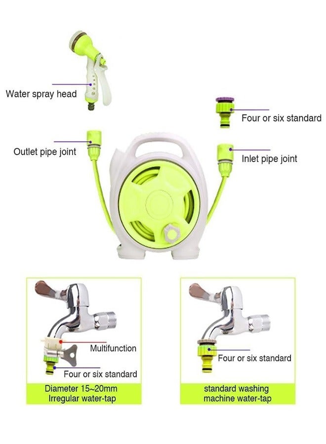 رات سو بكرة خرطوم حديقة قابلة للسحب، خرطوم محمول مريح مع فوهة رش 6 وظائف لري وتنظيف متعدد الاستخدامات وغير ذلك، 15.24 متر - Image 4