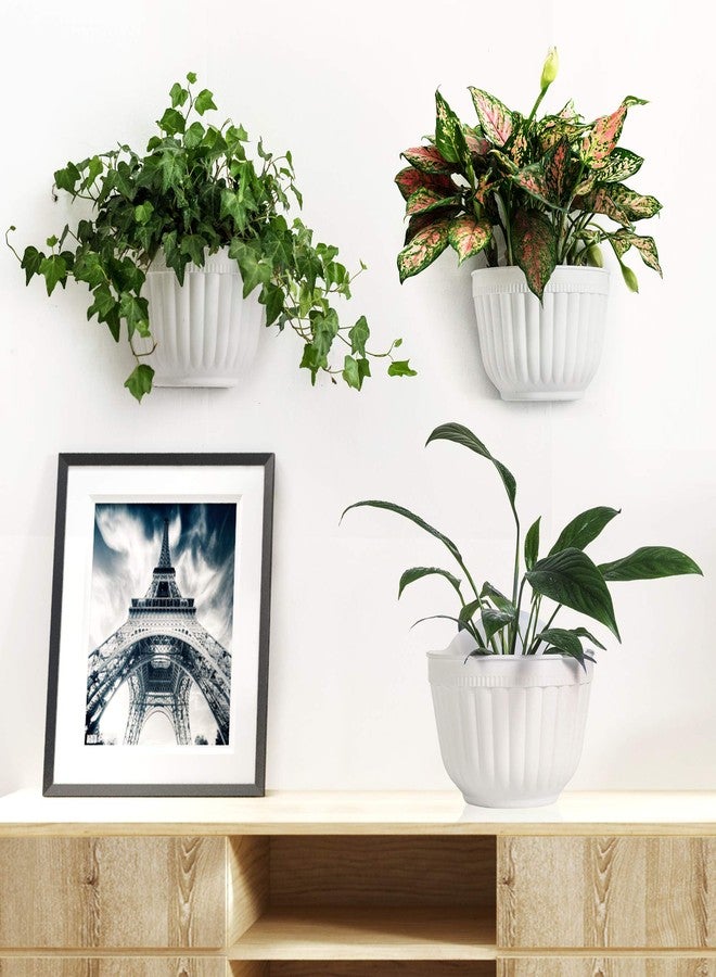 ORIMERC 4 Pack Resin Wall Hanging Planter Pot Vertical Garden Living Room Wall Mount Window Hanging Plant Basket for Herbs Balcony Railing Shelf Fence Bedroom Trellis Decor - Image 5