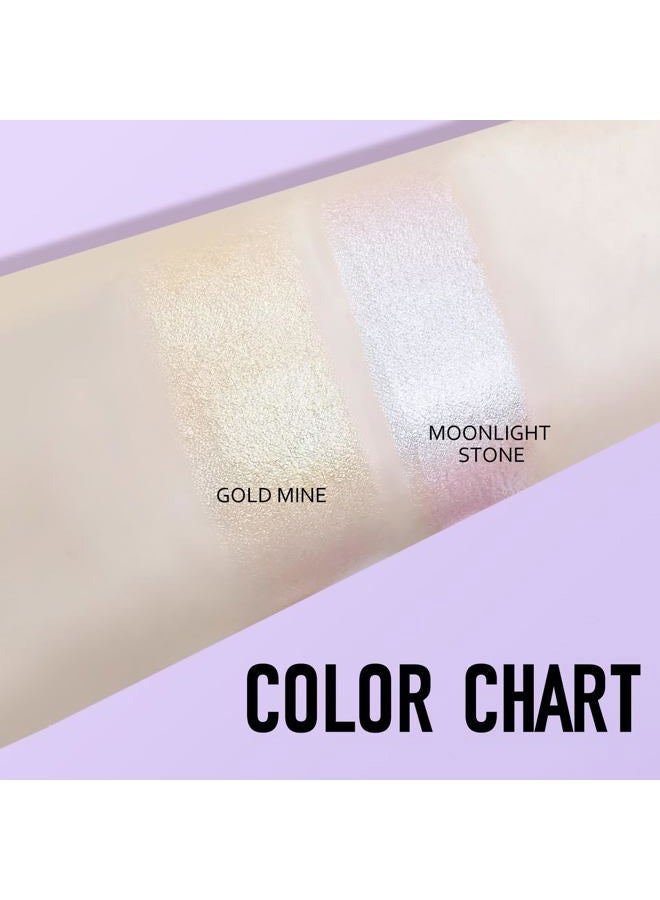 Ownest 2 Colors Highlighter Stick, Shimmer Cream Powder, Lasting Glow Finish, Creamy Self Sharpening Crayon Highlighter - Image 4