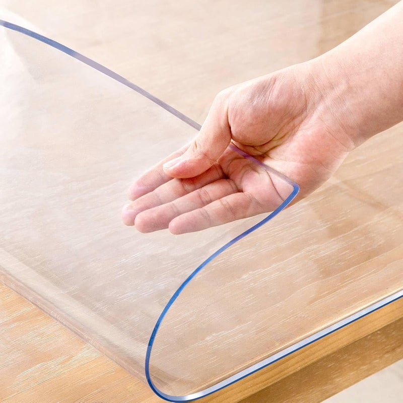 NABAAT 1mm Thick Transparent Table Cover for 4 to 6 Seater 30 X 40 Inch PVC Dining Table Protector Waterproof, Heat Resistant, Non-Breakable Clear Plastic Table Protector Pads - Image 1
