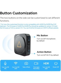 Viofo VIOFO BTR200 Wireless Bluetooth Remote Control with Event Locking, MIC&Wi-Fi&HDR ON/Off Function for VS1/ A229 Pro/ A229 Plus/ A119 Mini 2/ A139 Pro/ A139 Dash Cam  - Image 2