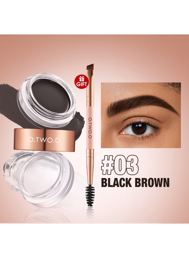 O.TWO.O Eyebrow Pomade Brow Gel Wax 2 IN 1 Waterproof Long Lasting Creamy Texture Eye Brow Tint Enhancers Cosmetics Makeup - Image 1