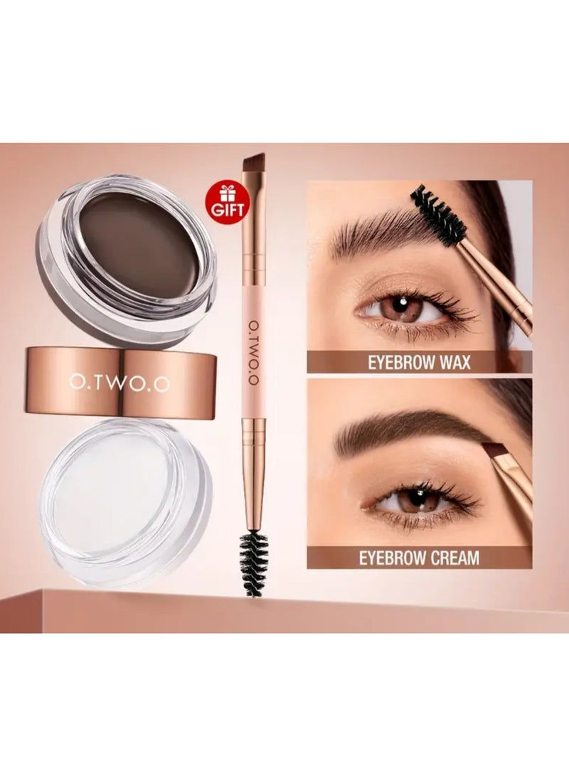 O.TWO.O Eyebrow Pomade Brow Gel Wax 2 IN 1 Waterproof Long Lasting Creamy Texture Eye Brow Tint Enhancers Cosmetics Makeup - Image 3