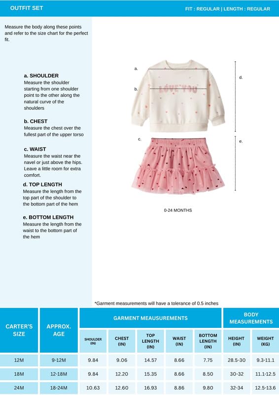 Carter's Baby Girl Bow French Terry Long-Sleeve Top & Skirt Set | Long-Sleeve Cozy Outfit For Baby Kids - Image 5