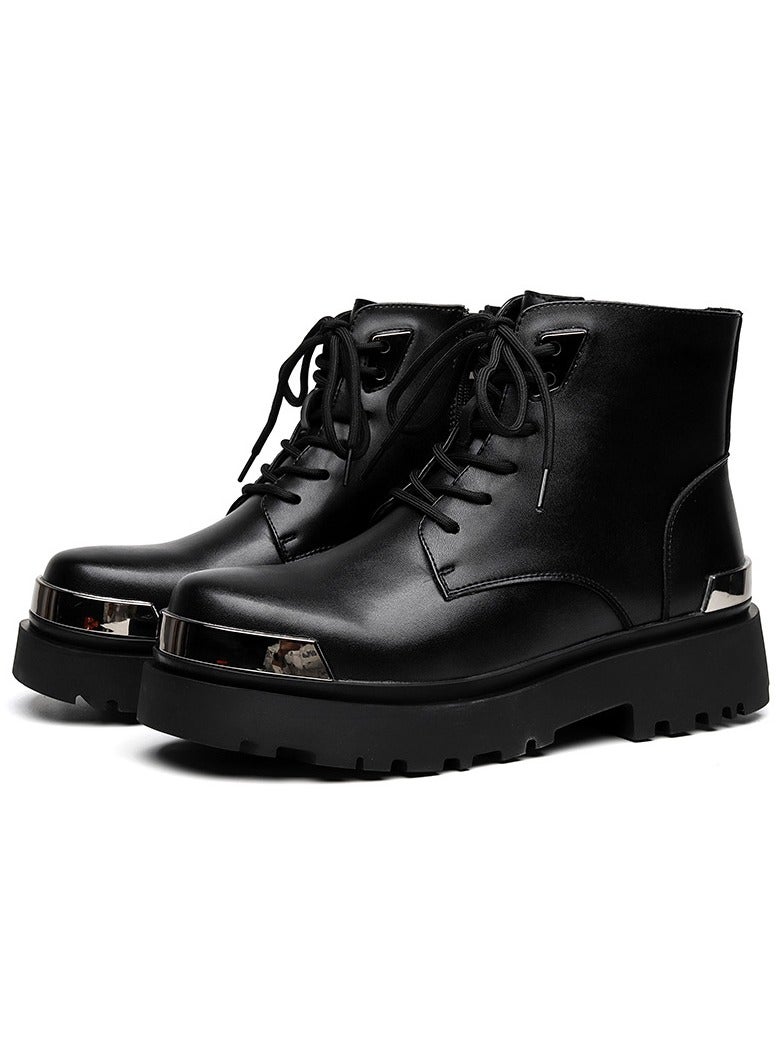 Warrior New Youth Fashion Thick Sole High Top Boots - Image 1