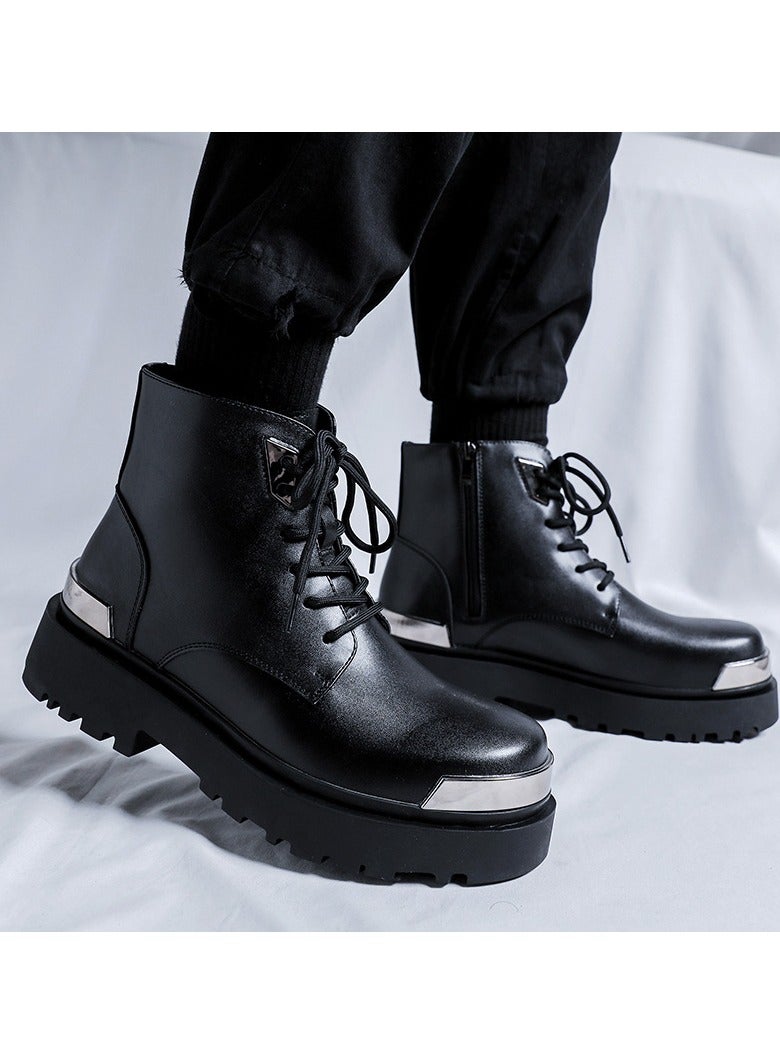 Warrior New Youth Fashion Thick Sole High Top Boots - Image 3
