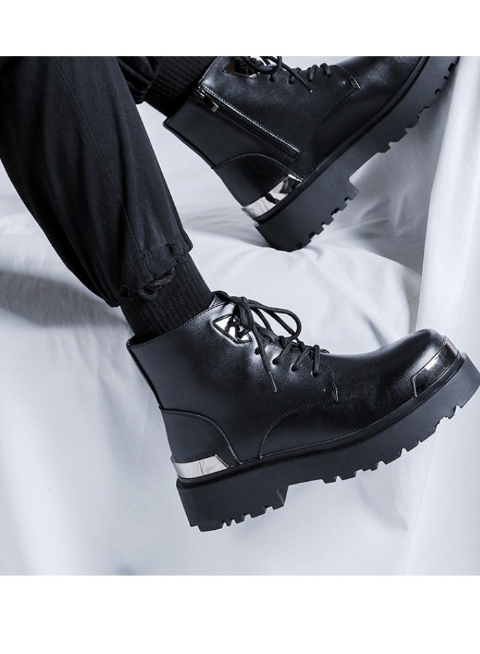 Warrior New Youth Fashion Thick Sole High Top Boots - Image 4