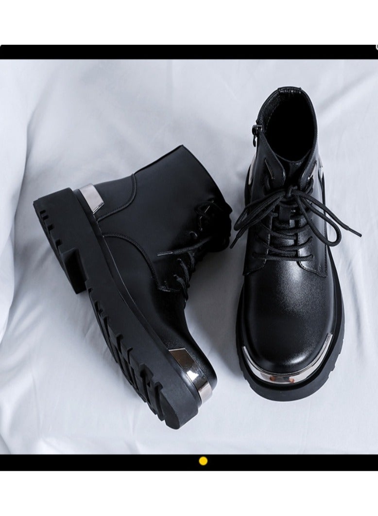 Warrior New Youth Fashion Thick Sole High Top Boots - Image 5