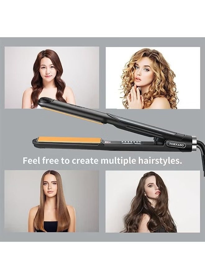 XiuWoo Ceramic Hair Straightener and Curler 2 in 1 Heats Up to 240°C High Temp Ceramic Flat Iron Ionic Technology 6 Temperature Settings - Image 4