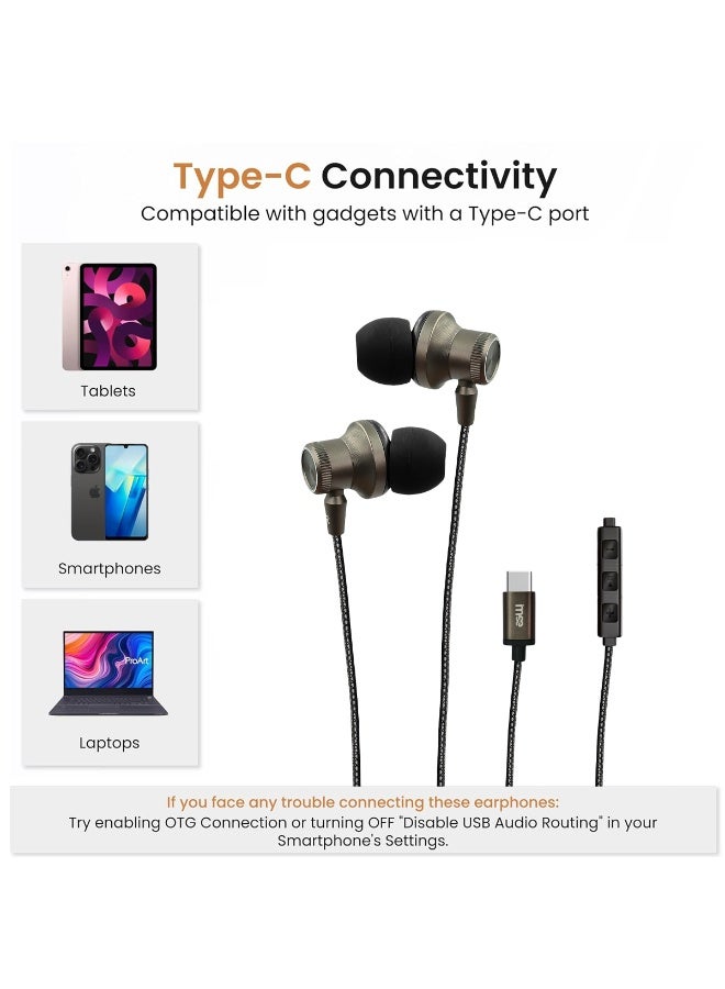 آیمی سماعات أذن سلكية IMEE Plus IM-EP110 من النوع C، صوت ستيريو عالي الدقة، ميكروفون مدمج وتحكم في مستوى الصوت، كابل مضفر TPE، هيكل معدني مريح، متوافق مع الهواتف الذكية والأجهزة اللوحية وأجهزة الكمبيوتر المحمولة - Image 4