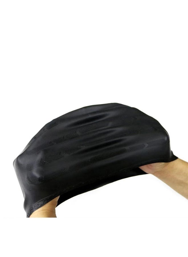 Generic Men Women Silicone Swimming Cap with Ear Protection  - Image 2