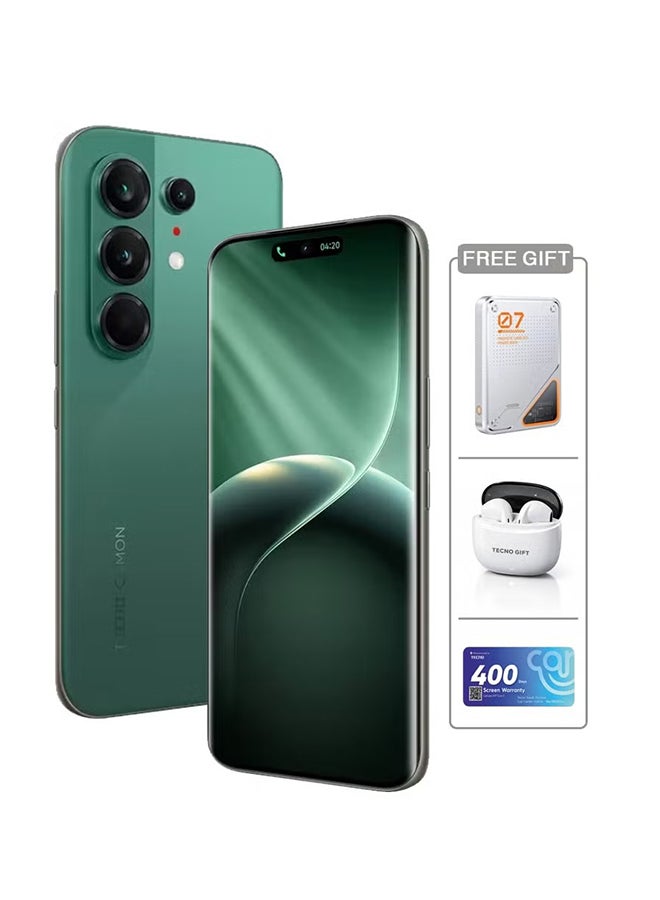 TECNO CAMON 50 Ultra 5G 12GB RAM 256GB Cypress Green - Middle East Version With Powerbank, Earbuds and 400 Days Screen Warranty Card - Image 1