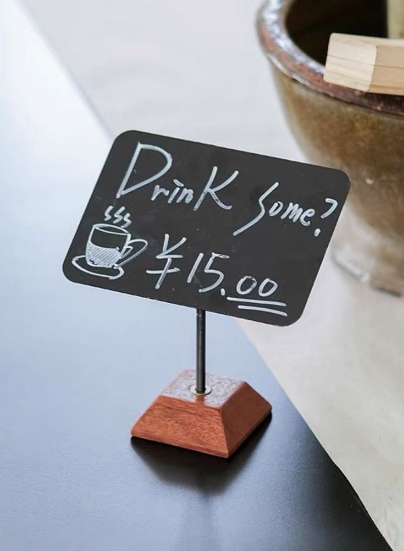 Homestetic Chalkboard Table Sign Mini Menu Board Price Tag Reusable & Erasable for Cafe Restaurant Wedding Table Decor 13x9cm Wooden Base - Homestetic - Image 2