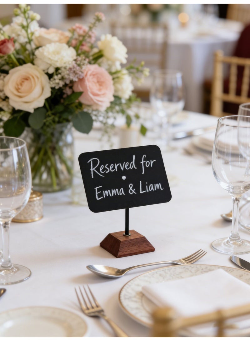 Homestetic Chalkboard Table Sign Mini Menu Board Price Tag Reusable & Erasable for Cafe Restaurant Wedding Table Decor 13x9cm Wooden Base - Homestetic - Image 5