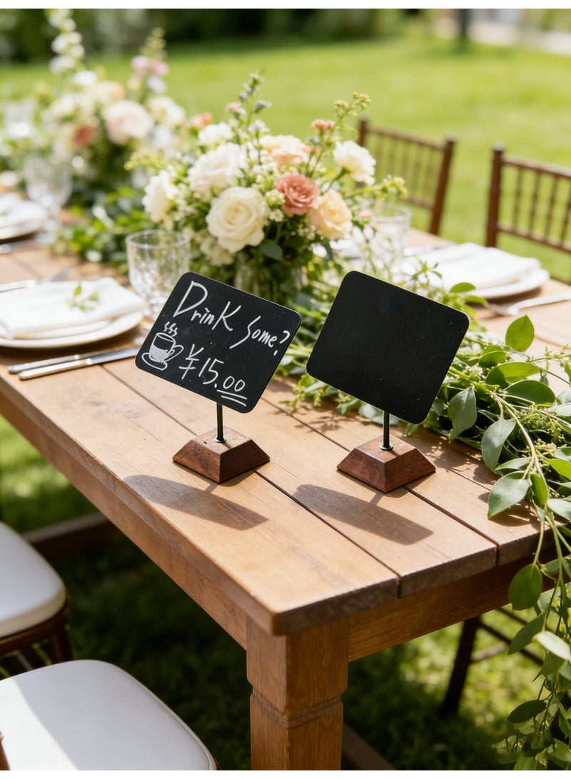 Homestetic Chalkboard Table Sign Mini Menu Board Price Tag Reusable & Erasable for Cafe Restaurant Wedding Table Decor 13x9cm Wooden Base - Homestetic - Image 4