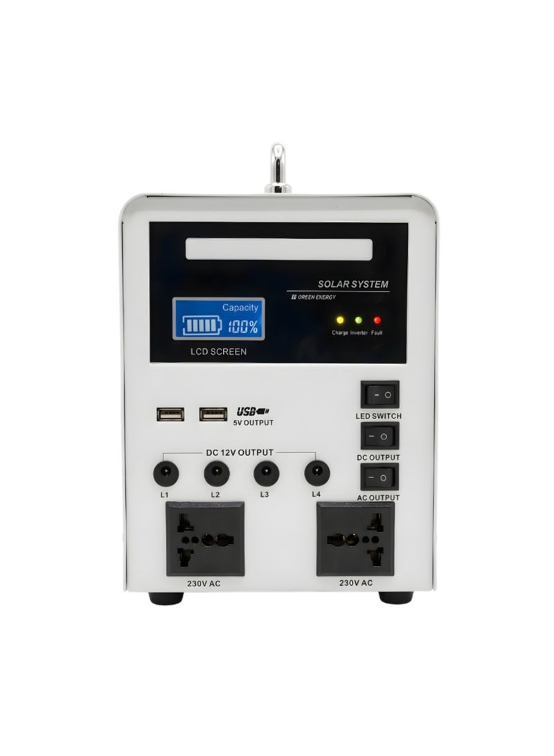 اكسبت منظومة طاقة شمسية هجينة 200 واط - بطارية ليثيوم 24Ah ولوح شمسي 50W مع مخرجين AC 230V وإضاءة LED - Image 3