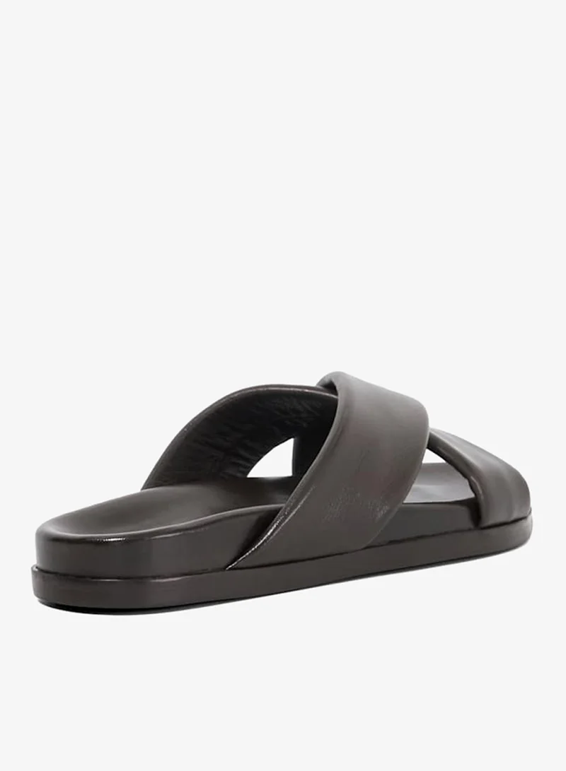 Dune London Black isaacs padded cross strap comfort sandals for Men | Best Price UAE
