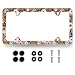 MUAWUOIK Colorful Flowers License Plate Frame Beautiful Daisy Sunflower Boho Floral License Plate Stainless Steel Funny License Plate Decoration with Screws 123x63 for US Canada Standard Vehicle Size - Image 2